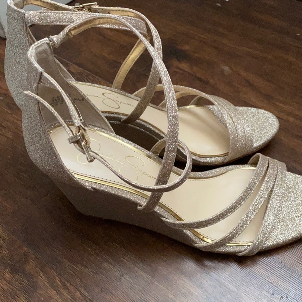 Jessica’s Simpson Gold Wedges
